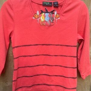Women's Halloween/ fall size petite medium Embroidered Blouse